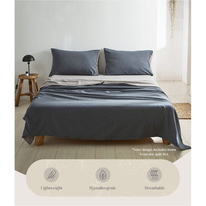 Cosy Club Home & Garden > Bedding > Bed Sheets Cosy Club Cotton Bed Sheets Set Navy Grey Cover Double