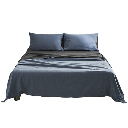 Cosy Club Home & Garden > Bedding > Bed Sheets Cosy Club Cotton Bed Sheets Set Navy Grey Cover Single
