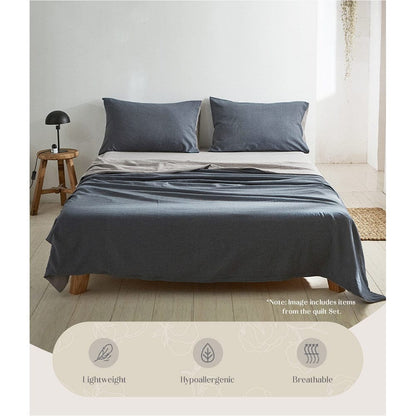 Cosy Club Home & Garden > Bedding > Bed Sheets Cosy Club Cotton Bed Sheets Set Navy Grey Cover Single