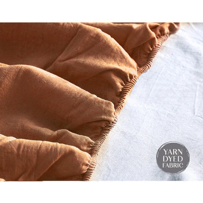 Cosy Club Home & Garden > Bedding > Bed Sheets Cosy Club Cotton Bed Sheets Set Orange Brown Cover Single