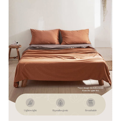 Cosy Club Home & Garden > Bedding > Bed Sheets Cosy Club Cotton Bed Sheets Set Orange Brown Cover Single