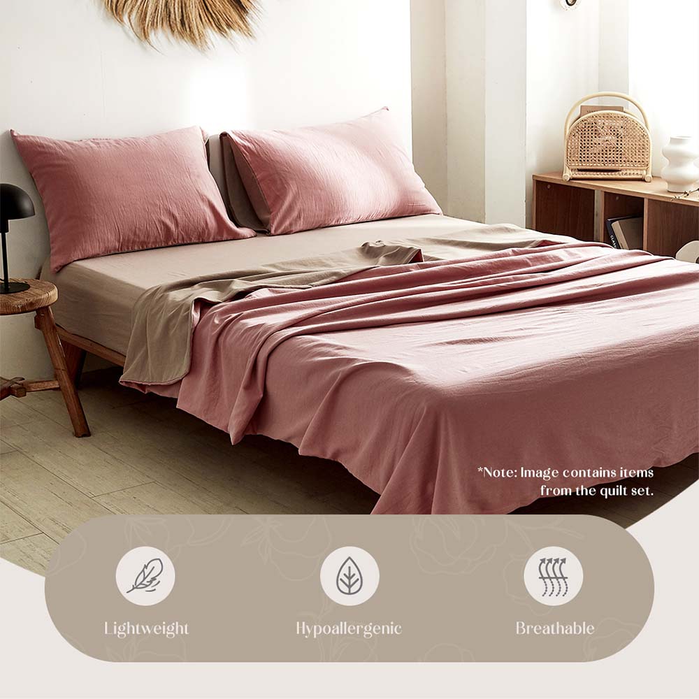 Cosy Club Home & Garden > Bedding > Bed Sheets Cosy Club Cotton Bed Sheets Set Pink Brown Cover Single