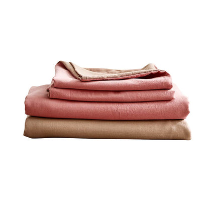 Cosy Club Home & Garden > Bedding > Bed Sheets Cosy Club Cotton Bed Sheets Set Pink Brown Cover Single