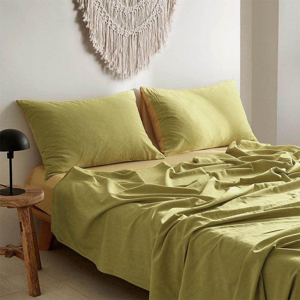 Cosy Club Home & Garden > Bedding > Bed Sheets Cosy Club Cotton Bed Sheets Set Yellow Cover Single
