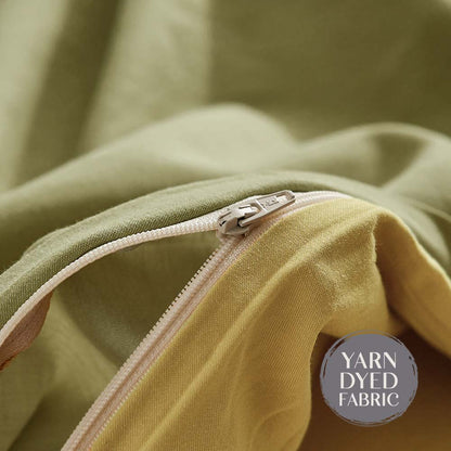 Cosy Club Home & Garden > Bedding > Bed Sheets Cosy Club Washed Cotton Quilt Set Yellow Lime Double