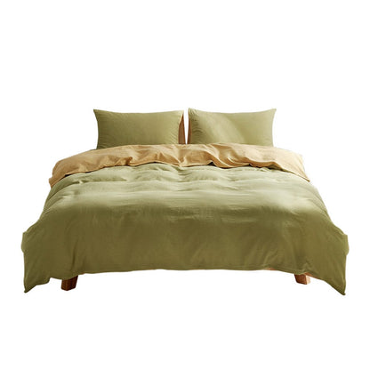 Cosy Club Home & Garden > Bedding > Bed Sheets Cosy Club Washed Cotton Quilt Set Yellow Lime Double
