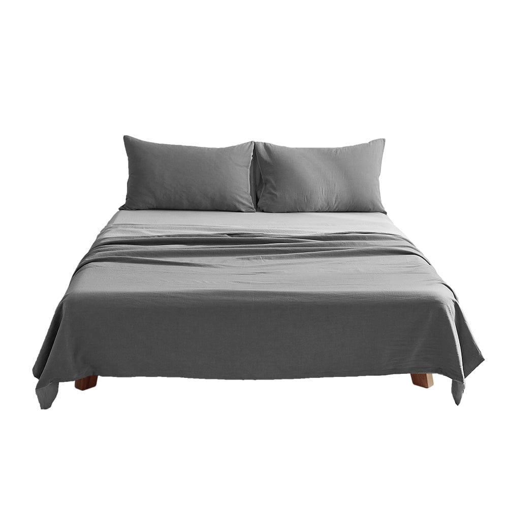 Cosy Club Home & Garden > Bedding > Bed Sheets Cosy Club Washed Cotton Sheet Set Grey Double
