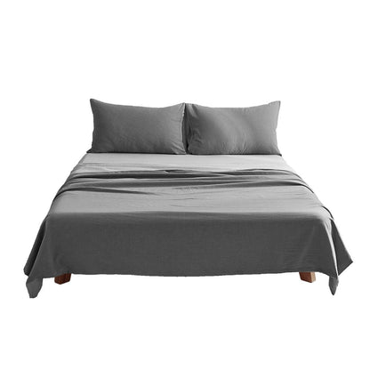 Cosy Club Home & Garden > Bedding > Bed Sheets Cosy Club Washed Cotton Sheet Set Grey Double