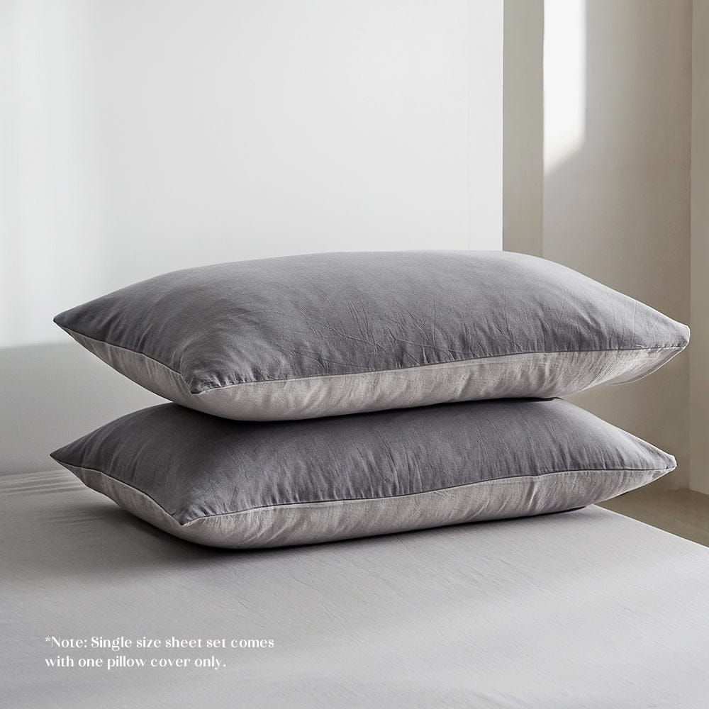 Cosy Club Home & Garden > Bedding > Bed Sheets Cosy Club Washed Cotton Sheet Set Grey Double