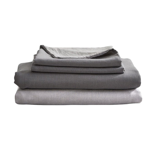 Cosy Club Home & Garden > Bedding > Bed Sheets Cosy Club Washed Cotton Sheet Set Grey Double