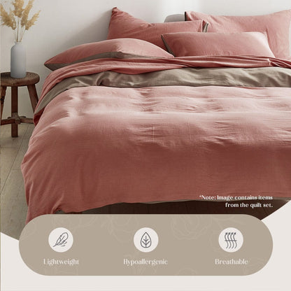 Cosy Club Home & Garden > Bedding > Duvet Covers Cosy Club Cotton Cover Quilt Cover Set Blush Beige Double