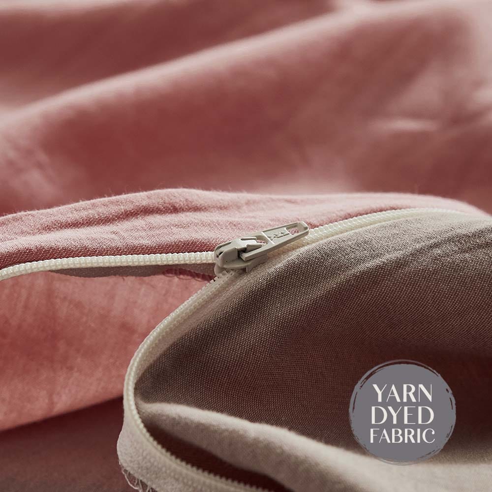 Cosy Club Home & Garden > Bedding > Duvet Covers Cosy Club Cotton Cover Quilt Cover Set Blush Beige Single