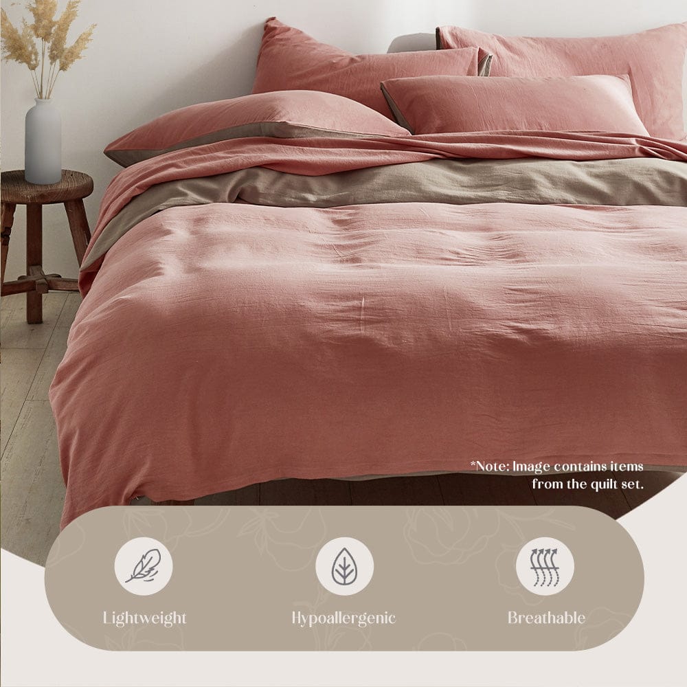 Cosy Club Home & Garden > Bedding > Duvet Covers Cosy Club Cotton Cover Quilt Cover Set Blush Beige Single