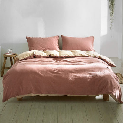 Cosy Club Home & Garden > Bedding > Duvet Covers Cosy Club Cotton Cover Quilt Cover Set Vanilla Rhubarb Single