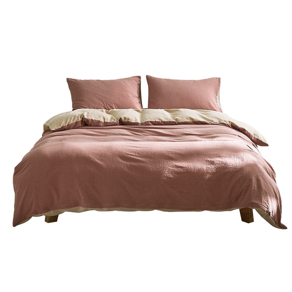Cosy Club Home & Garden > Bedding > Duvet Covers Cosy Club Cotton Cover Quilt Cover Set Vanilla Rhubarb Single
