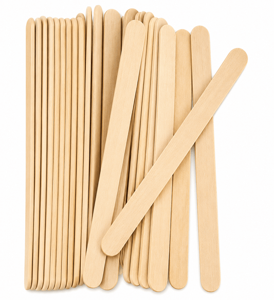 Create-it Paddle Sticks 50 Wooden Craft Sticks Paddle Pop Popsicle Coffee Stirrers Ice Cream Wax Stick