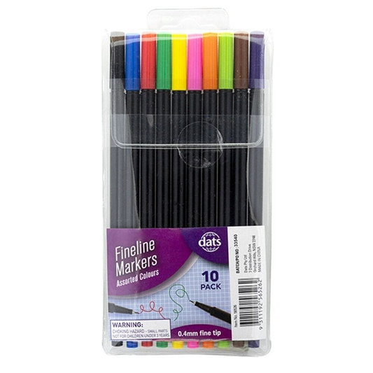 Dats 10pcs Multicolored Fine line Assorted Colours Marker Craft 0.4mm Tip Pen HOT