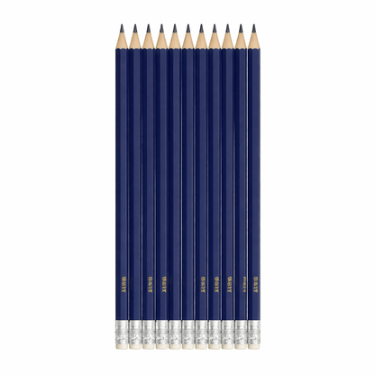 DATS 10pk Pencil Blue Barrel HB Lead with Eraser School Home Office Stationery