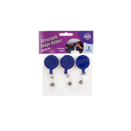Dats 3X Retractable Recoil Key Rings Chain Pull Holder Reel Belt Clip Extend Keyring