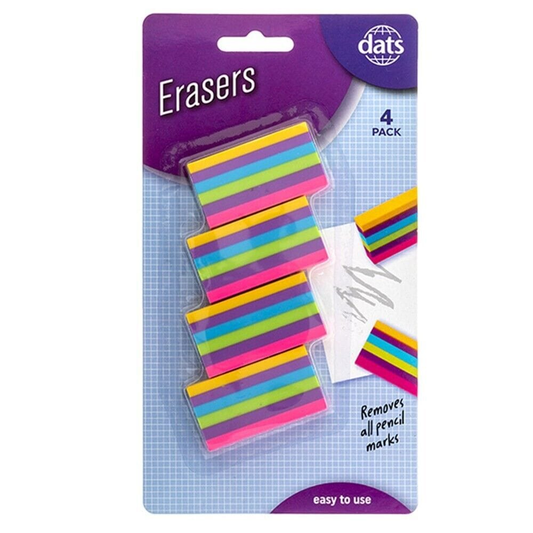 Dats 4 Rainbow Erasers Rubber Unicorn Party Colorful School Birthday Eraser Kid