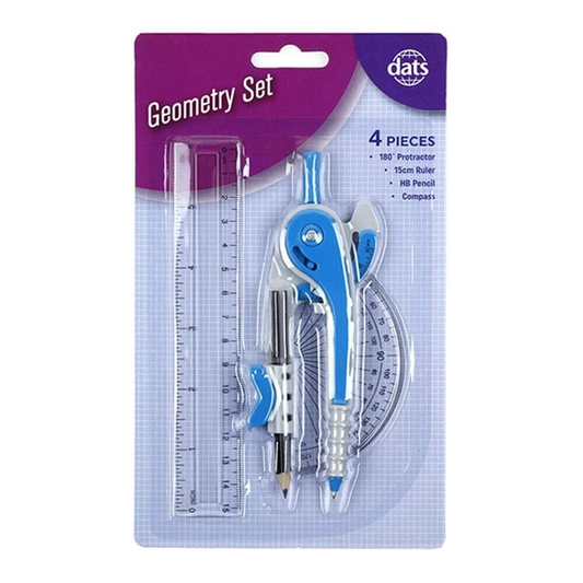 Dats 4Pcs Compass Drawing School Office Stationery Geometry Drafting Ruler Protractor