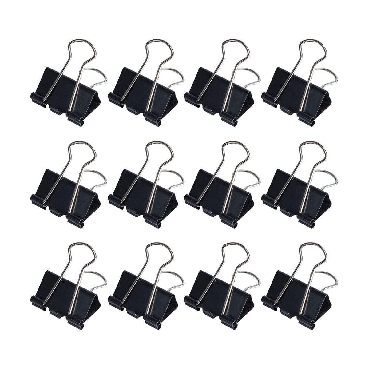 DATS 6x Foldback Clips Black Steel Binder Bulldog Clip Paper Office Document 25mm