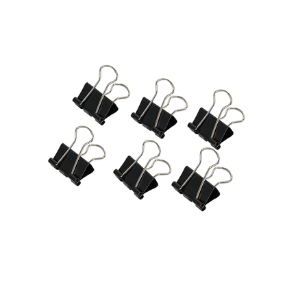 DATS 6x Foldback Clips Black Steel Binder Bulldog Clip Paper Office Document 25mm