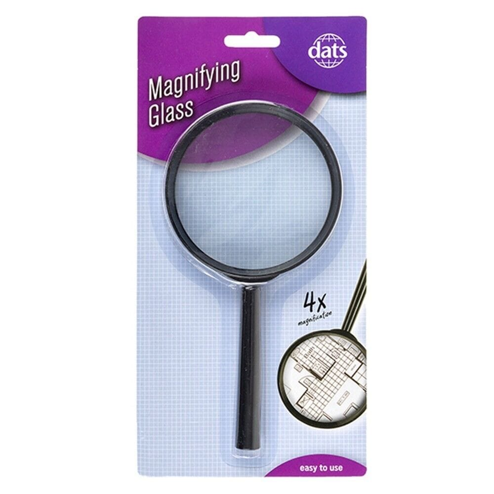 DATS 94mm Jet Black Magnifying Glass Lens Tool Magnifier Zoom Reading Repair Craft