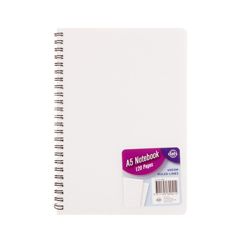 Dats A5 Clear Cover Ruled Notebook Note Book Stationery Memo Office School 120 Pages