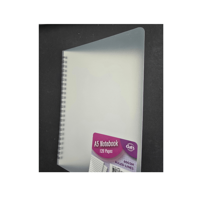 Dats A5 Clear Cover Ruled Notebook Note Book Stationery Memo Office School 120 Pages