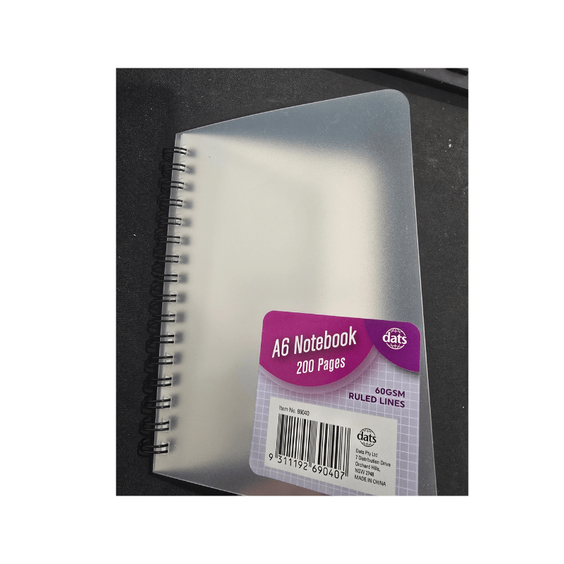 Dats A6 Clear Cover Ruled Notebook Note Book Stationery Memo Office School 200 Pages