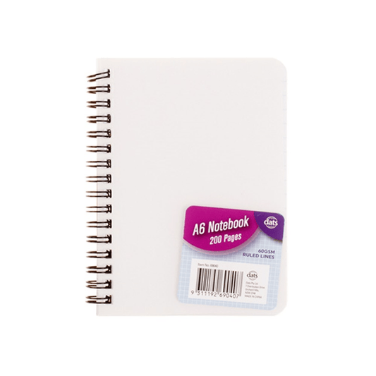 Dats A6 Clear Cover Ruled Notebook Note Book Stationery Memo Office School 200 Pages