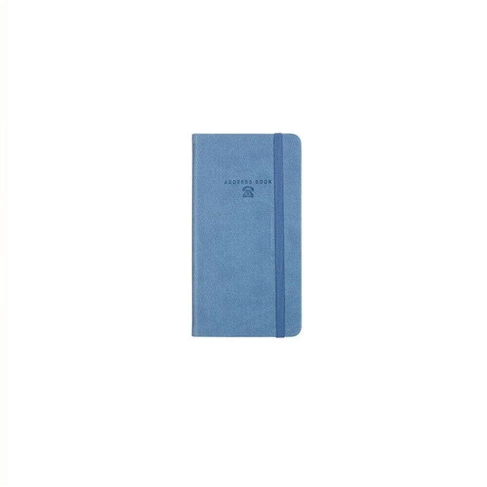 Dats Address Book Blue Slim Cover Address Book with Elastic A-Z Phone E-mail Web Office Telephone