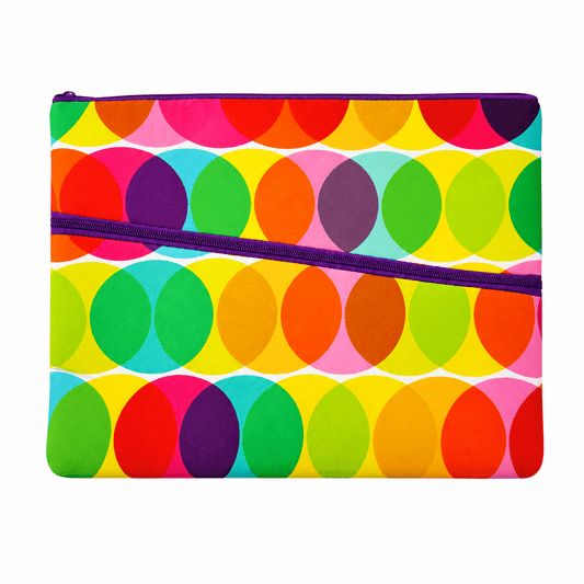 Dats Bag Spots Large Pencil Case Office Mesh 2 Zipper Stationery Bag School Document Bag A4