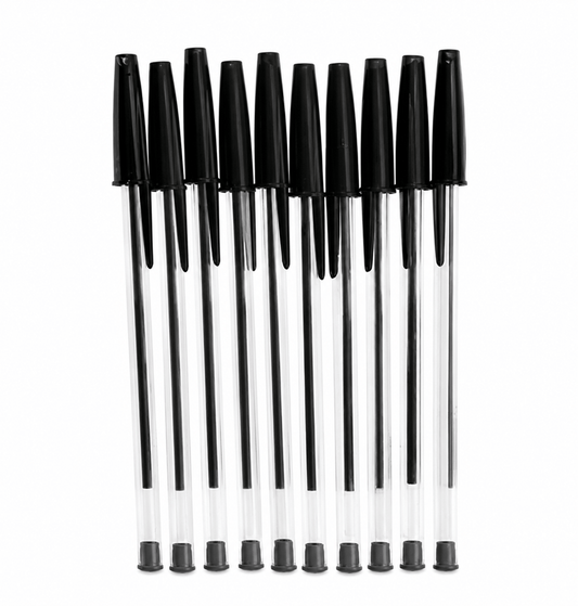 Dats Ballpoint Pens 10 x Ballpoint Pens 1.0mm Black Ink Pen School Office Stationery