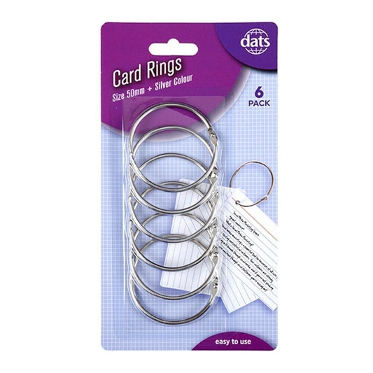 Dats Card rings 6x Card Rings loose leaf Binder Ring Scrap booking Name Cards Scrapbooking