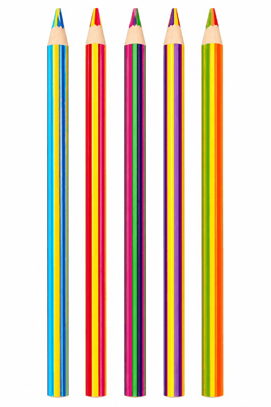 Dats Colour Pencil 5x Jumbo Multi Coloured Rainbow Wood Pencils Drawing Sketch Kids Art Craft