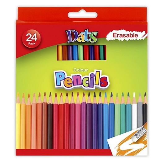 Dats Colour pencils 24 Colouring Pencils Set Art Supplies Smooth Lead Sketch Colour Drawing Kids