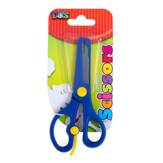 Dats Craft scissors Safety Scissors Kids Plastic Blunt Tip Art Craft Spring Assisted Handle Blue