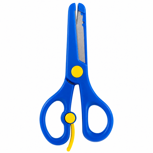 Dats Craft scissors Safety Scissors Kids Plastic Blunt Tip Art Craft Spring Assisted Handle Blue