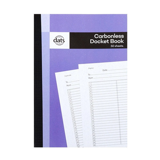 Dats Docket Book 50 Page Carbonless Docket Book Office Shop Business