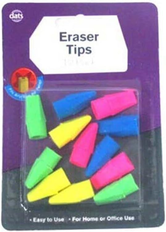 Dats Eraser 12Pcs Eraser Tip Rubber Pencil Pencils Topper Pen School Art Drawing Office