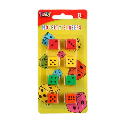 Dats Eraser 8x Dice Erasers Toys For Craft School Home Office Party Dice Rubber Dice