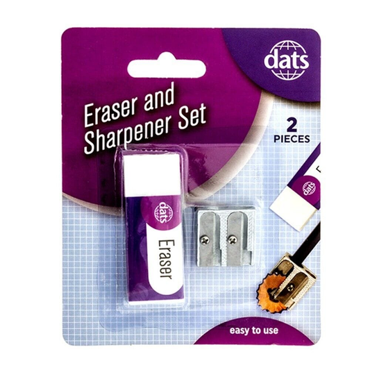 Dats Eraser Eraser Sharpener Set Write Sketch Art Draw Craft Office Lead Class Student Study
