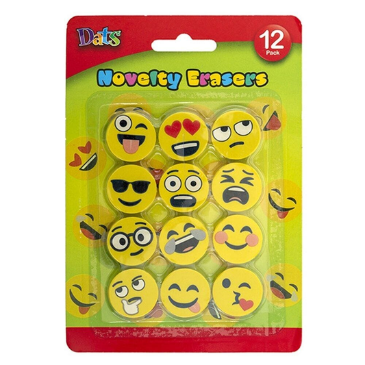 Dats Erasers 12pcs Rubber Eraser Pencil Eraser for Kids School Stationary Tool Colorful