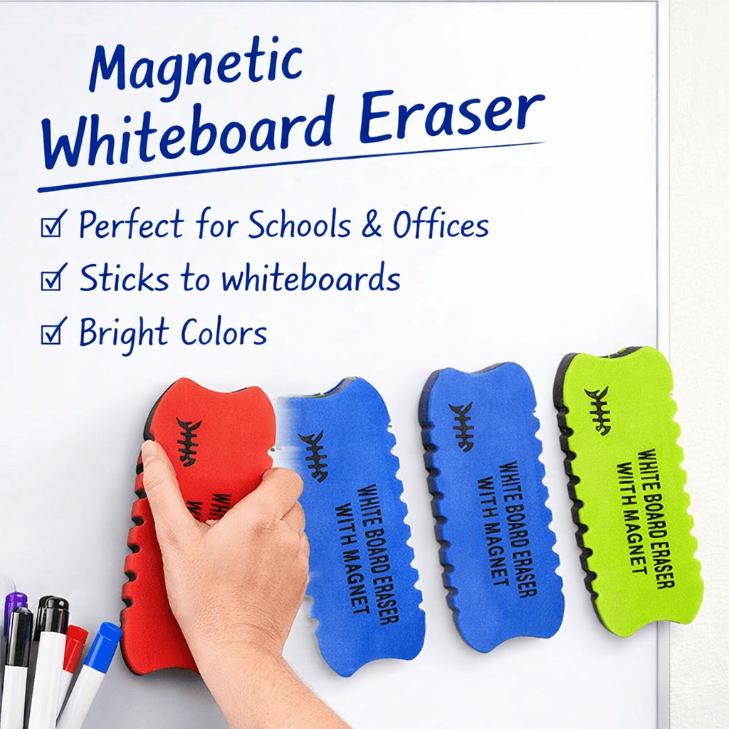Dats Erasers Multi-Coloured 3x Whiteboard Eraser Colored Magnet Blackboard Cleaner Foam Chalk Drywipe Light