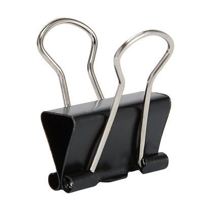 DATS Foldback Clips 6x Foldback Clips Black Steel Binder Bulldog Clip Paper Office Document 19mm