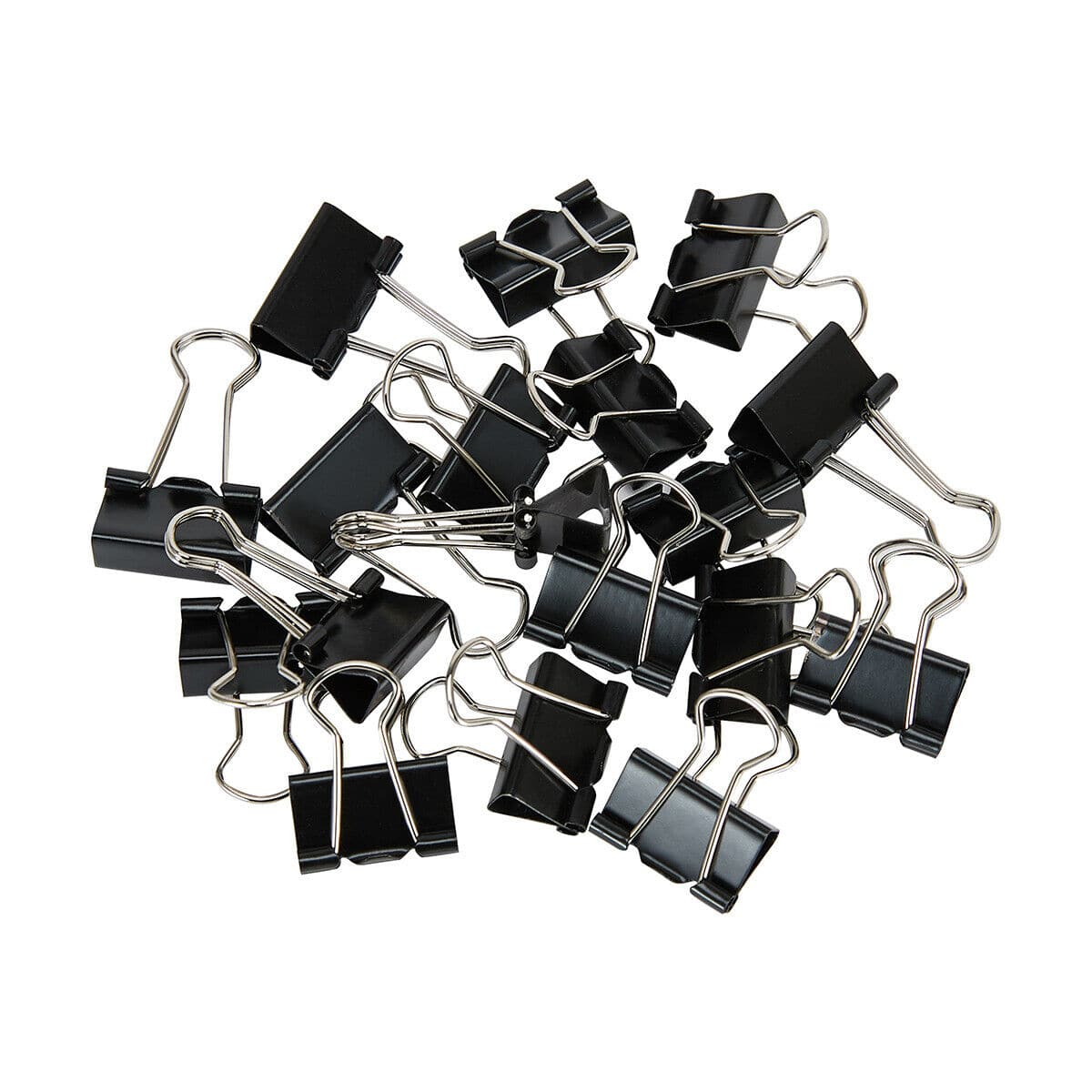DATS Foldback Clips 6x Foldback Clips Black Steel Binder Bulldog Clip Paper Office Document 19mm