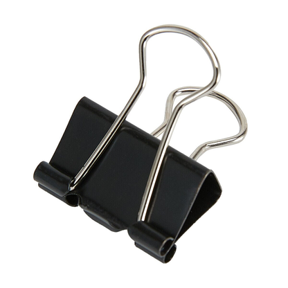 DATS Foldback Clips 6x Foldback Clips Black Steel Binder Bulldog Clip Paper Office Document 19mm