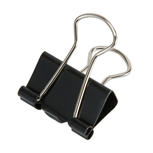 DATS Foldback Clips 6x Foldback Clips Black Steel Binder Bulldog Clip Paper Office Document 19mm